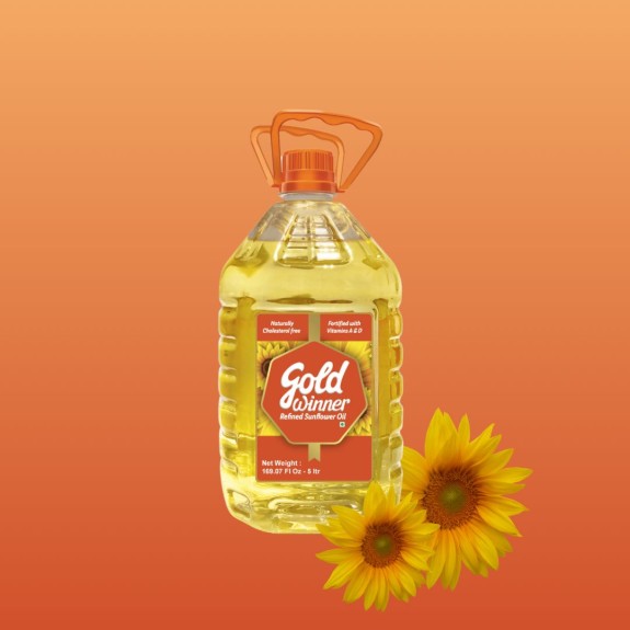 Gold Winner refined sunflower oil of edible grade 5 Ltr